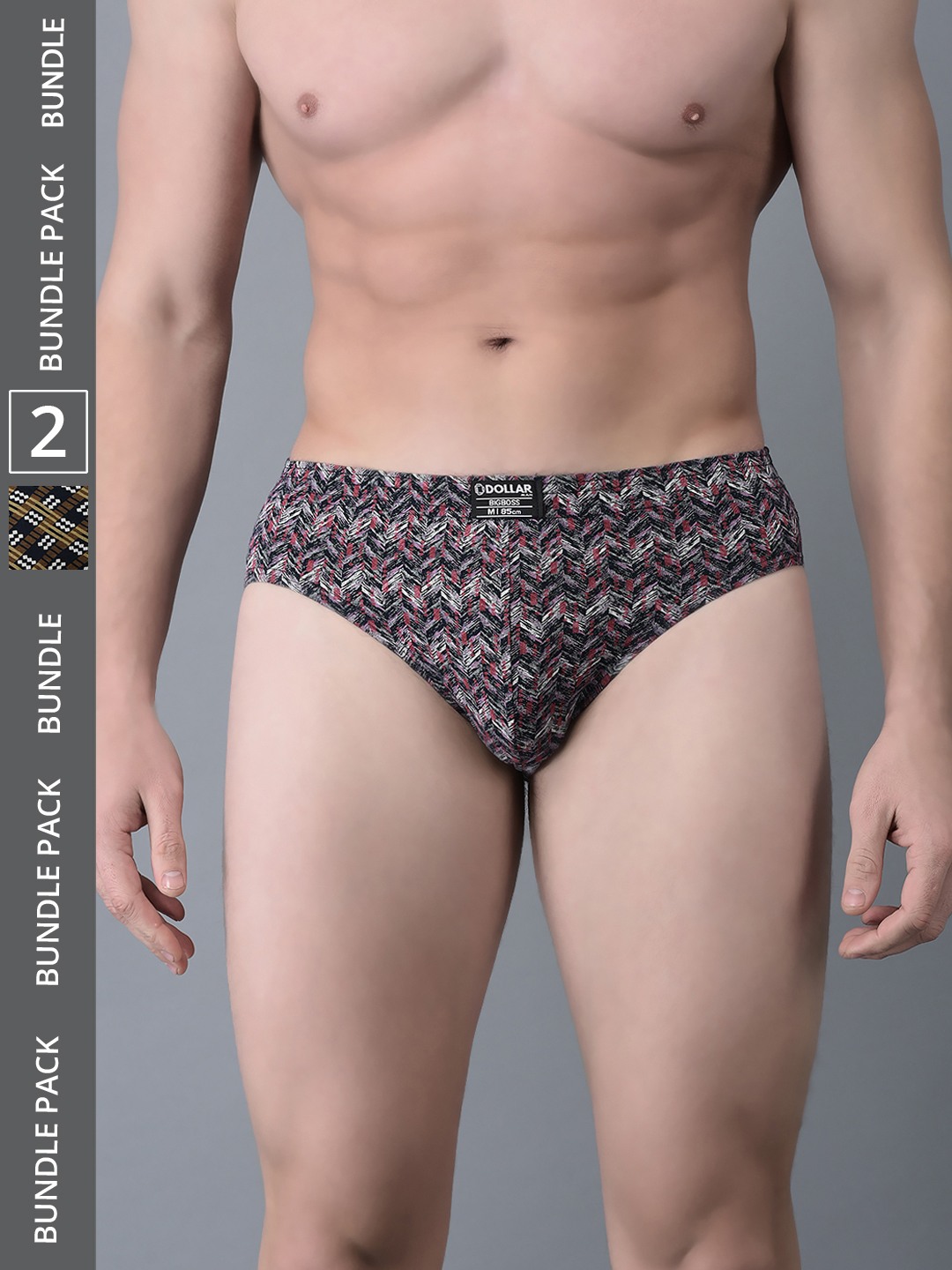 Men's Assorted Pack of 2 Soft Combed Cotton Printed Brief
