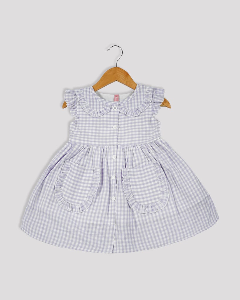 BAMBEE Checkered Petter Pan Collar Frock