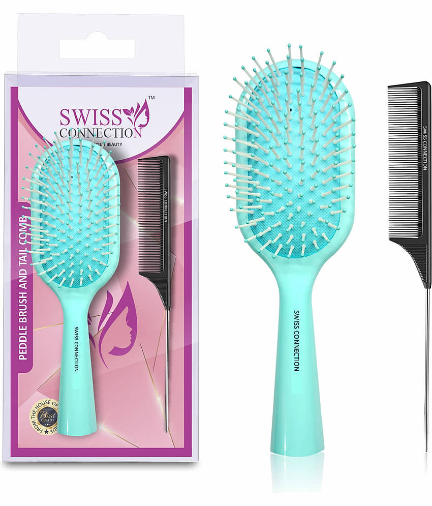 Swiss Connection Paddle Brush For All Hair Types ( Pack of 2 )