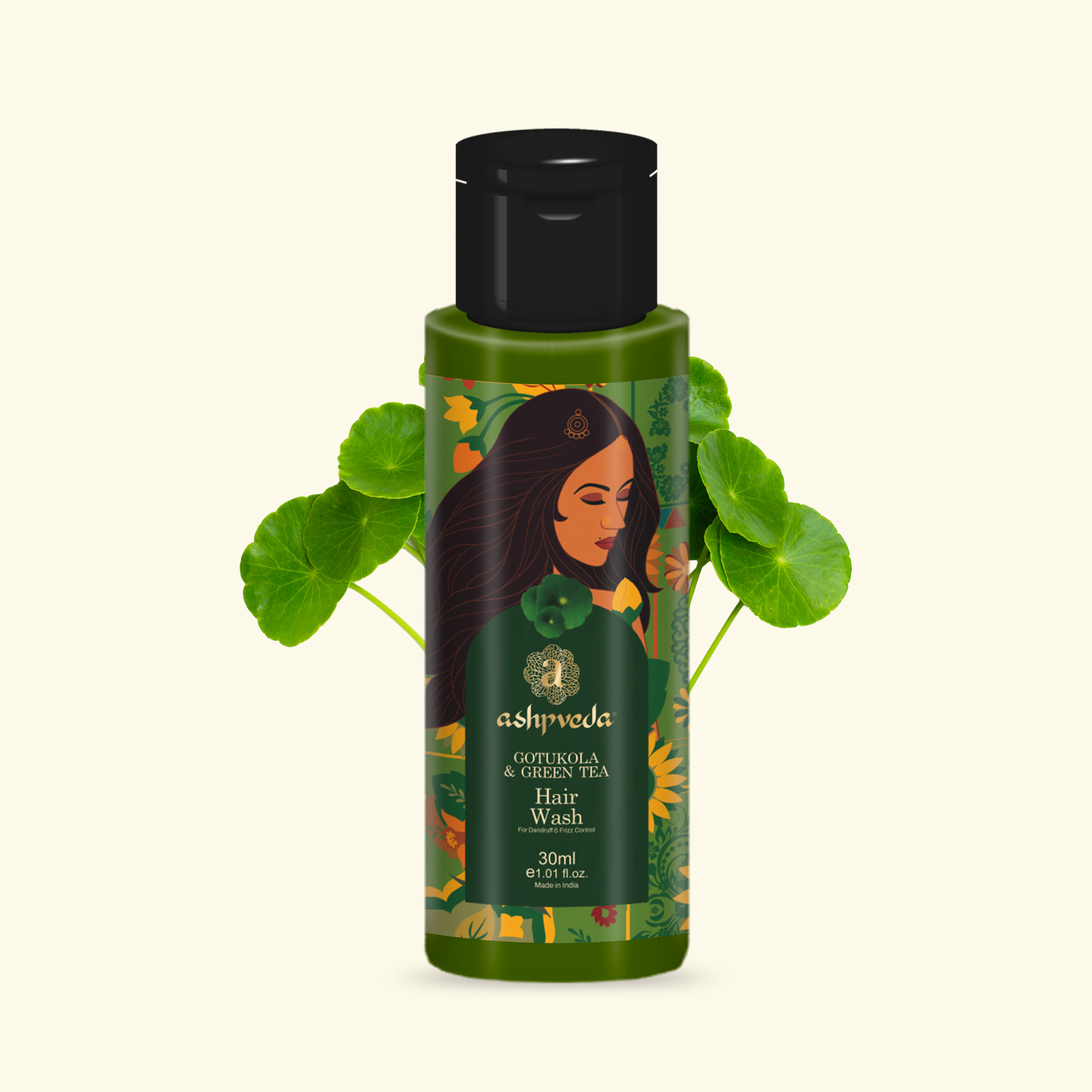 ashpveda Gotu Kola Green Tea Hair Wash for Smooth Hair