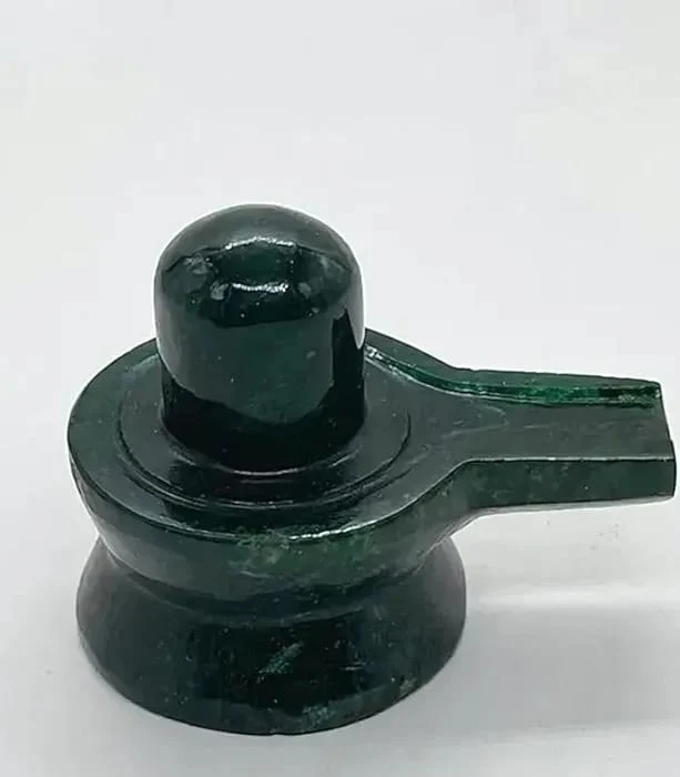 SahajHast Handcrafted Natural Margaj Stone Shivling Green Aventurine / Emerald Stone