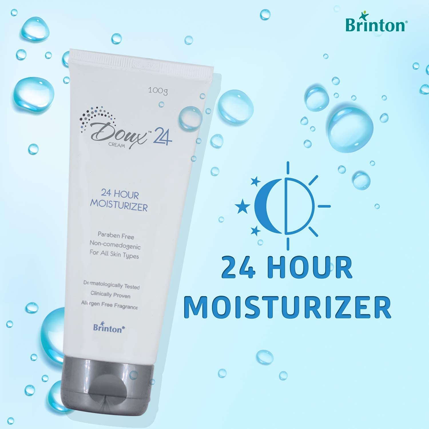 Brinton Doux 24 Cream | Quickly Hydrates & Soothens Skin | Allergen Free (pack of 4)