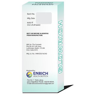 Enrrich One Glowrich Foaming Facewash Aloevera Vitamin E( Pack of 2 )60ml view 2