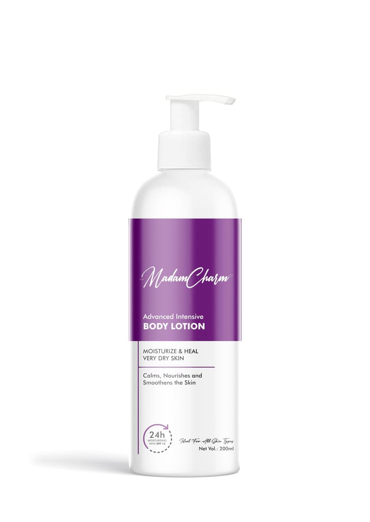MadamCharm Advanced Intensive Body Lotion 200ml | SPF 15 | Moisturize Heal Very Dry Skin | Vitamin E