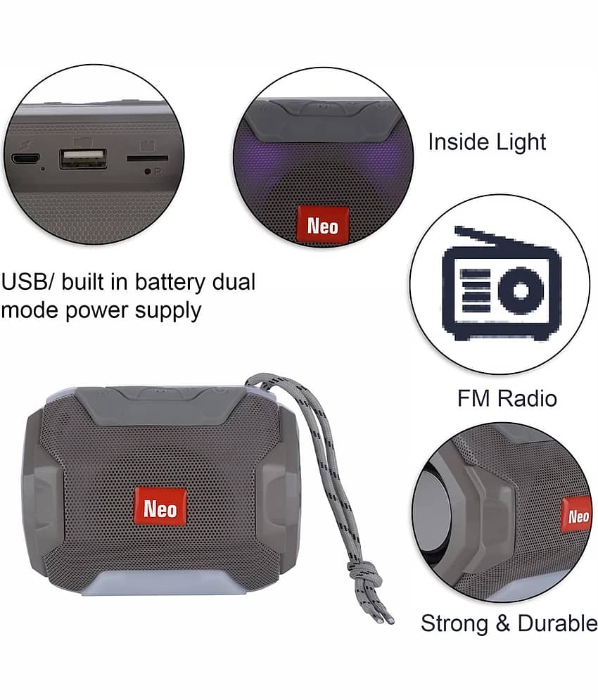 Neo A005 5 W Bluetooth Speaker Bluetooth v5.0 with USB Playback Time 4 hrs Black view 2