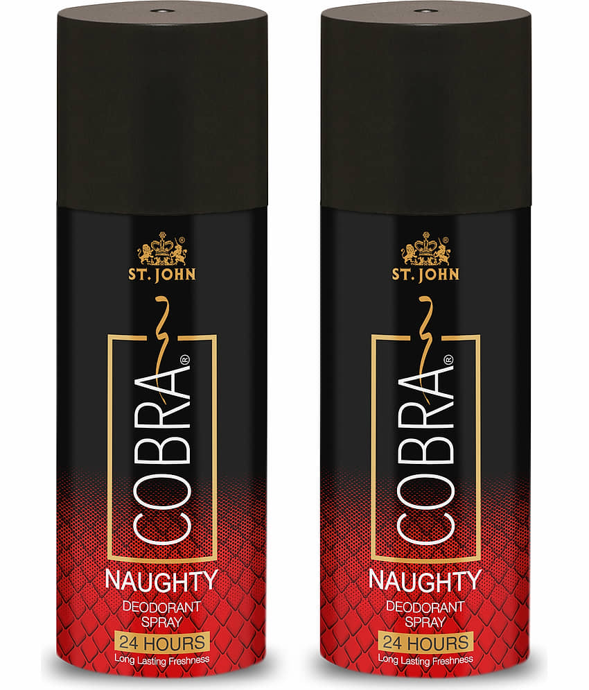 ST.JOHN Cobra Naughty Long-Lasting Deodorant Spray for Men150ml Each (300ml) - Pack of 2