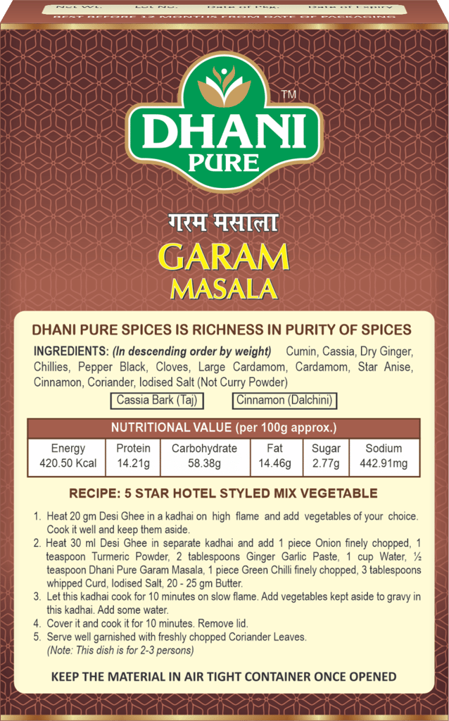 Dhani Pure Garam Masala Box, 100g view 2
