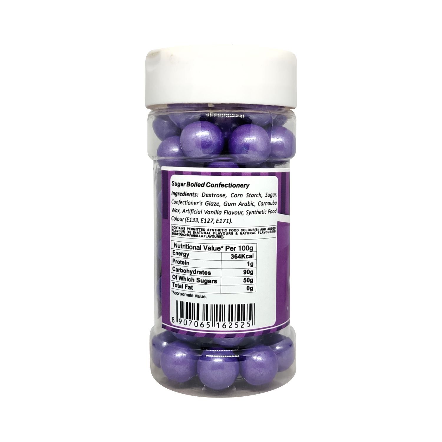 Puramio Glamour Balls Super Jumbo - Purple (14mm) For Cake Decoration, 125 gm view 2