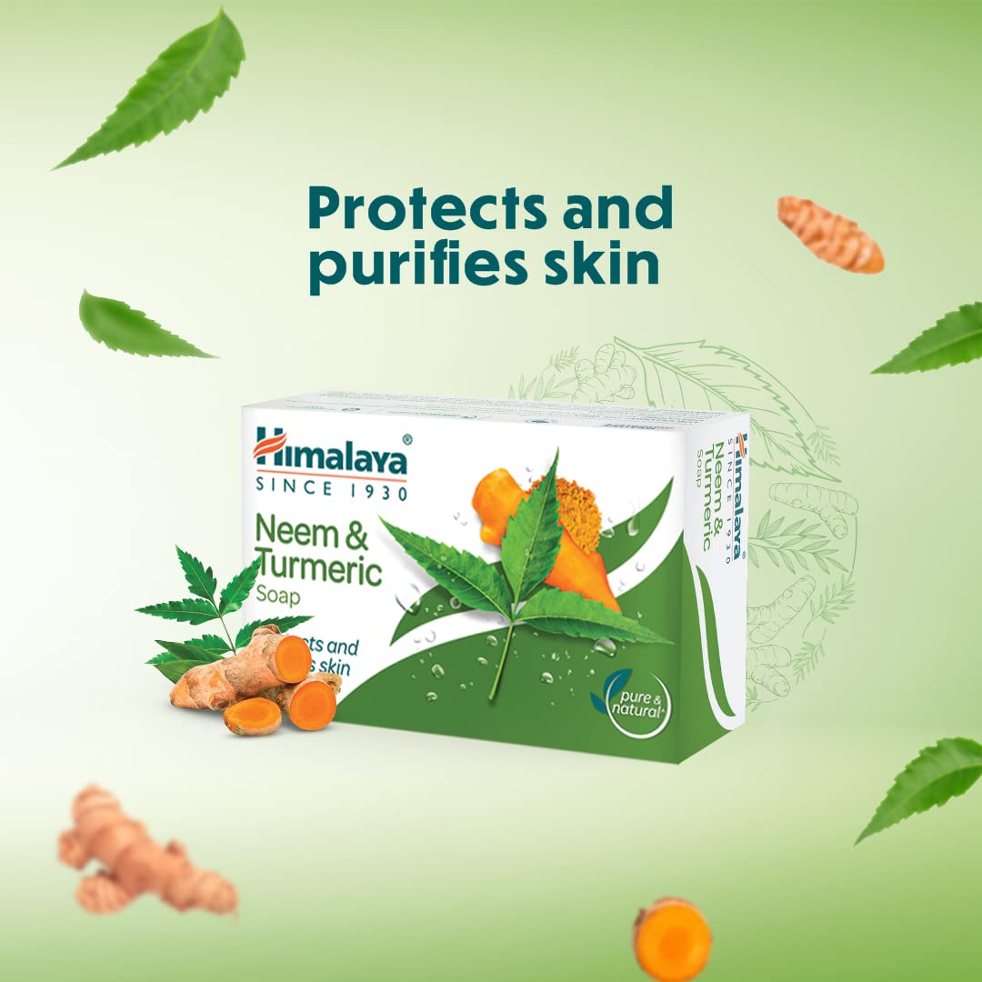 Himalaya Neem & Turmeric Bathing Soap, Cleanses & Purifies Skin, 125 G