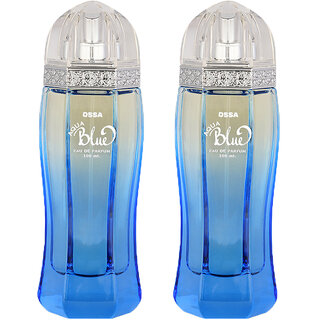 Ossa Aqua Blue EDP 100ml Perfume For Men With Fresh And Citrusy Notes Long Lasting Fragrance (Pack of 2)