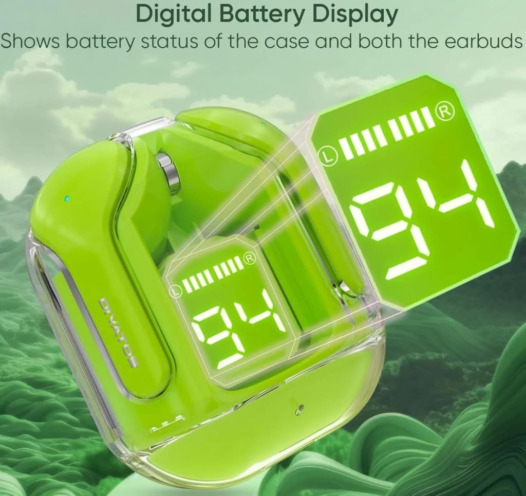 Ultrapods TWS Earbud Transparent Design, 30 Hrs Playtime with Fast Charging Bluetooth 5.3 10mm HD BASS Drivers (Multicolour) view 2