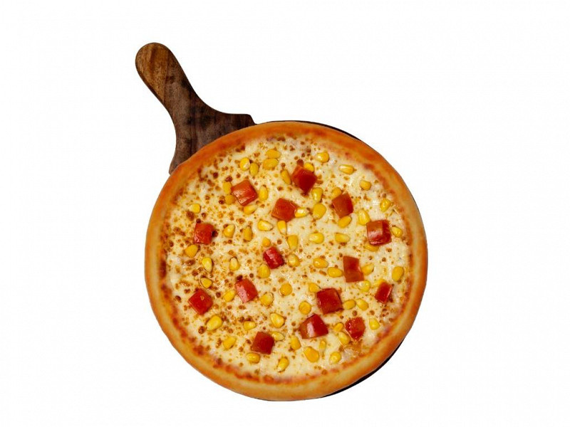 Corn & tomato pizza