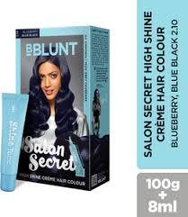 Bblunt Salon Secret High Shine Creme Hair Colour - Blueberry, 100 G + 8 Ml Blue Black 2.10