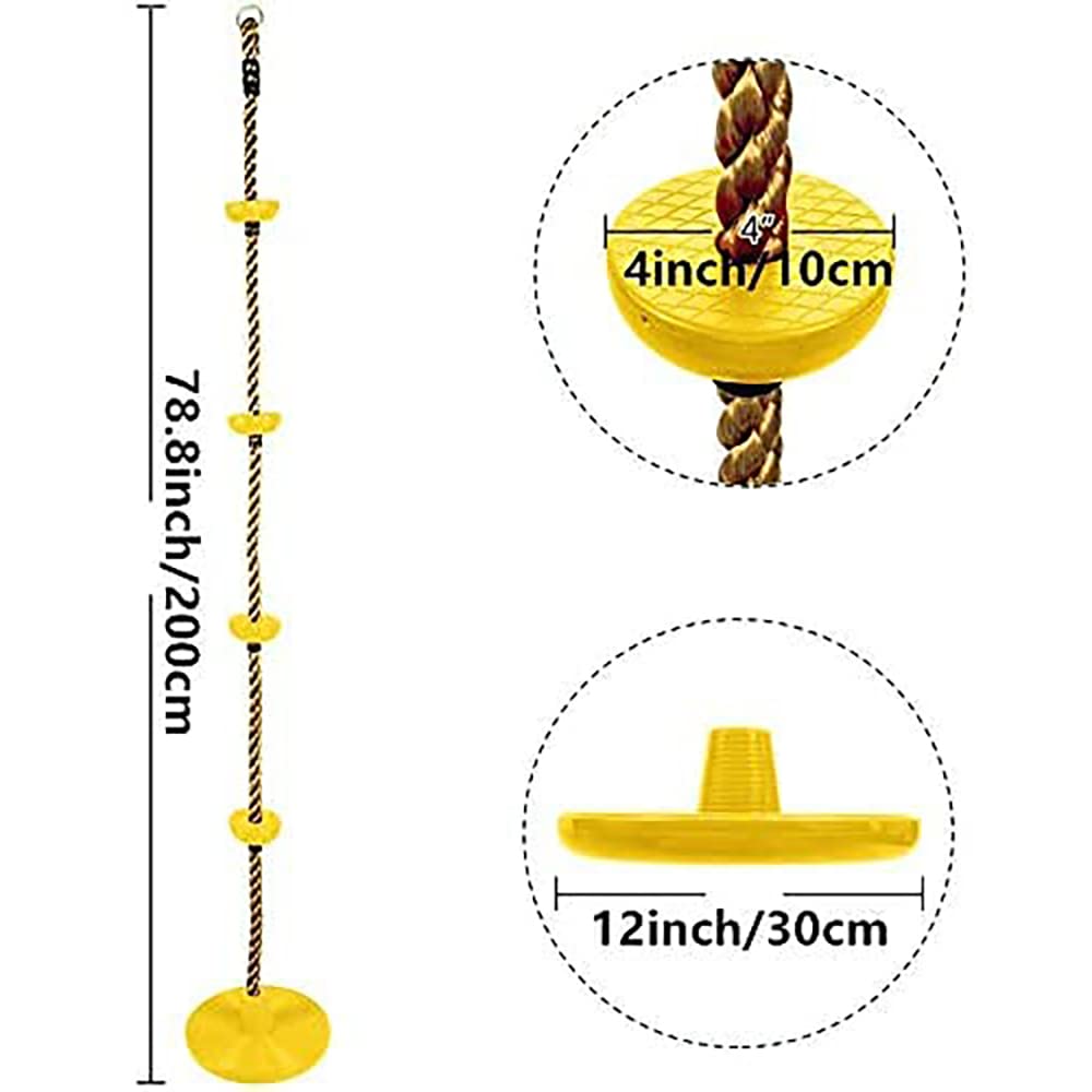 REZNOR AdventureZone Disc Tree Swing Seat with Climbing Knot: Outdoor Fun and Active Play for Kids view 2