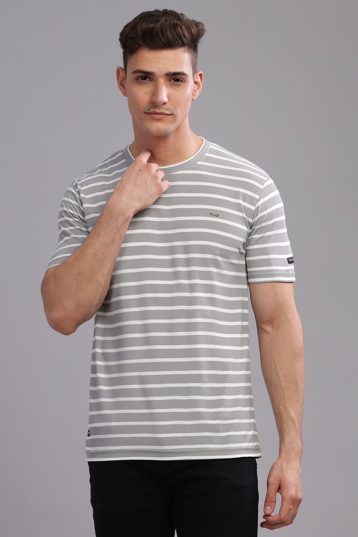 Men's Slim Fit Striped T-Shirt view 2