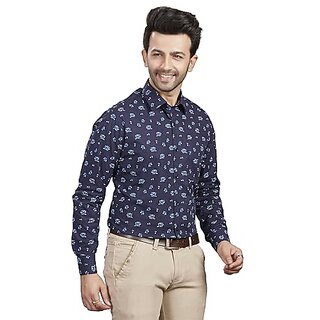 DUKUL Men's Long Sleeve Printed Formal Shirt | Regular Fit | Stylish & Comfortable | Soft Cotton | Machine Washable | Perfect for Business & Office view 2