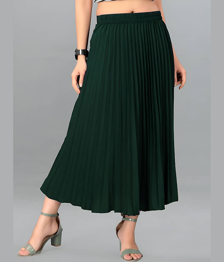 ZWERLON Maroon Rayon Women's Flared Skirt ( Pack of 1 )