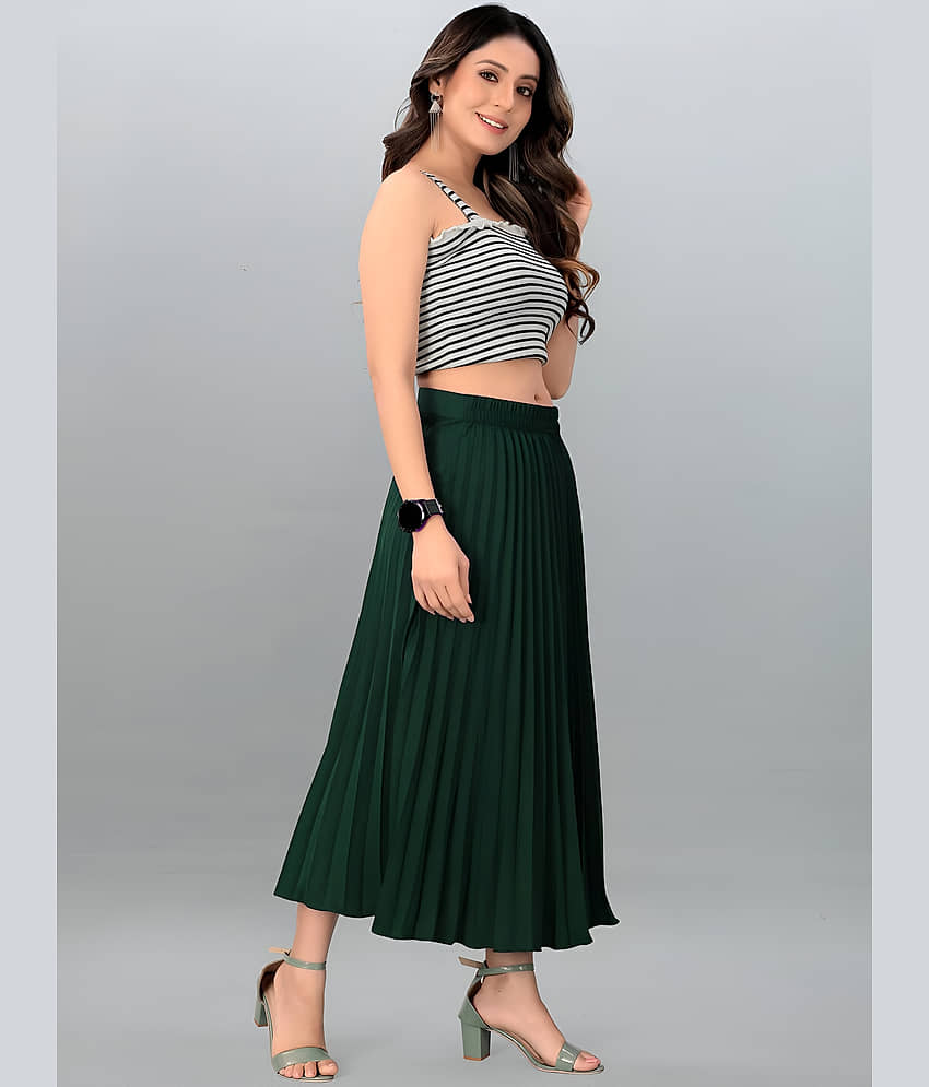 ZWERLON Maroon Rayon Women's Flared Skirt ( Pack of 1 ) view 2