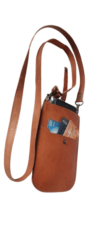 Handmde Leather Bag Women's Shoulder Bags Phone Holster Set 1