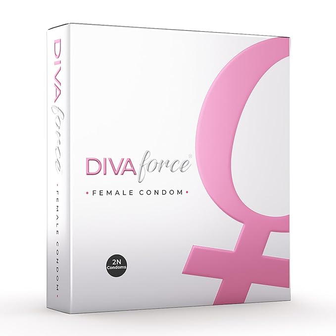 Divaforce Female Condoms - 2 Count| Lavender scented| Unique design| No side effects