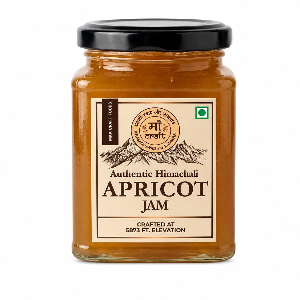 Maa Craft Apricot Jam | Himachali Apricot Preserve | Handmade Fruit Jam | Himalayan Crafted | Rich & Fruity | No Artificial Flavours | 300g