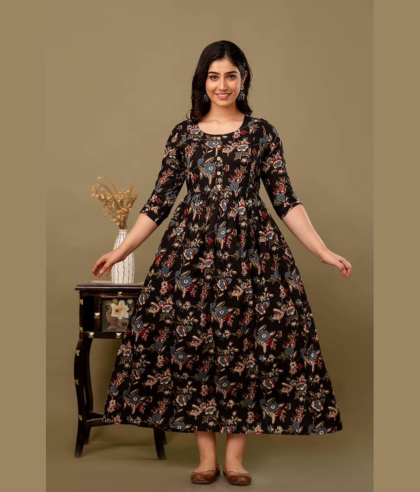 Nevisha Style Black Cotton Maternity Kurta Single