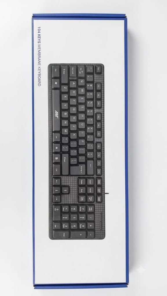 Premium Wired Computer Keyboard 104 Keys Full Layout USB Keyboard for Home, Office, and School