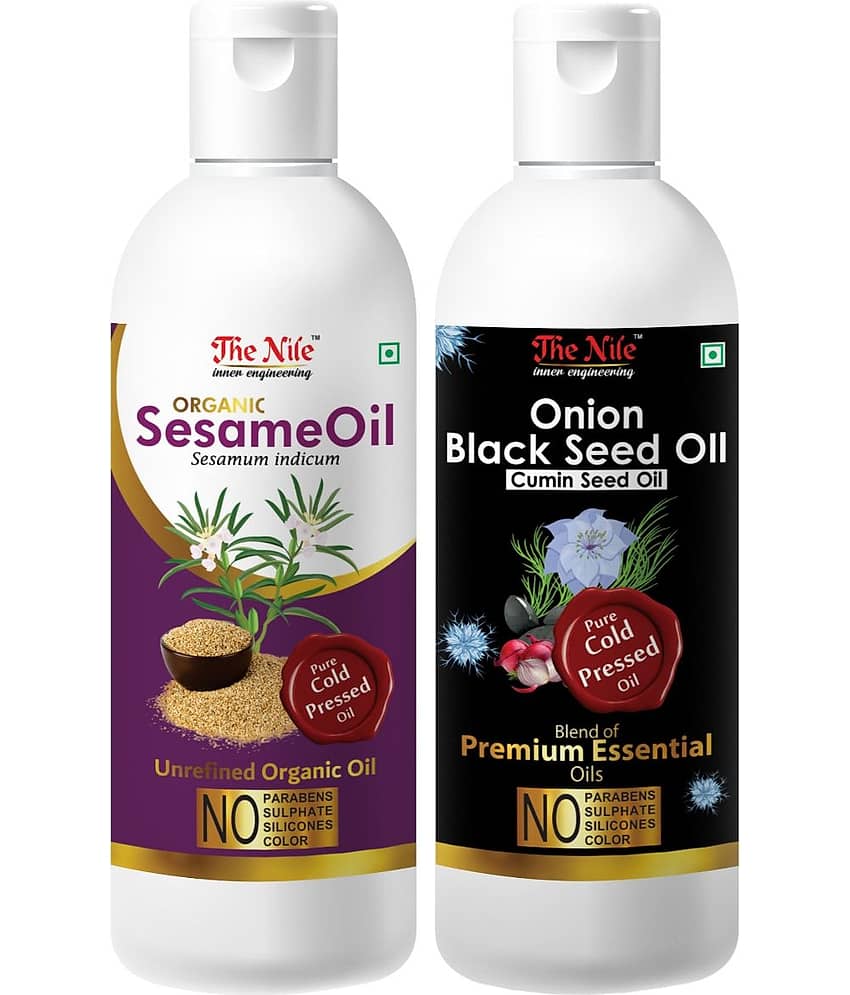 The Nile Sesame Oil 150 ML + Black Seed 200 ML Hair Oil 350 mL Pack of 2