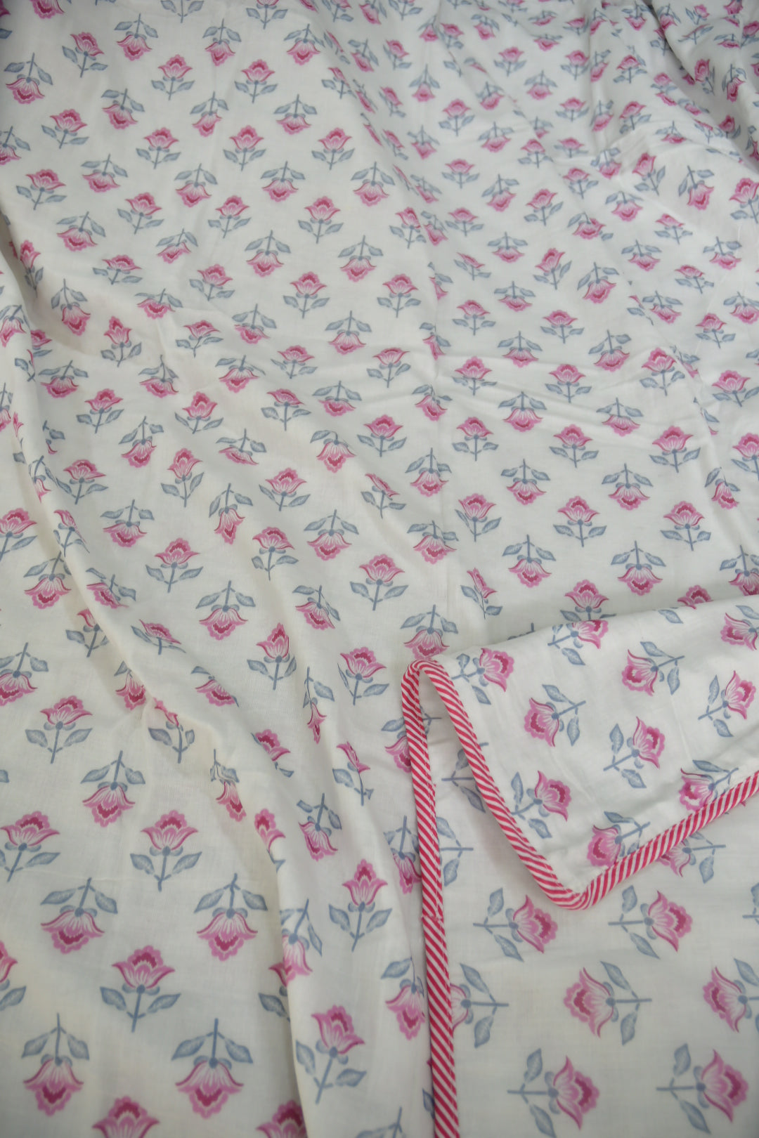 Pastel Pink Buta Dohar : Premium CottonDouble view 2
