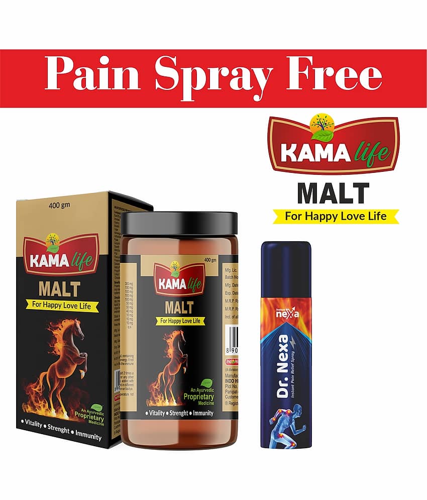 Kama Life Malt 400gm For Happy Love Life And Pain Relief Spray Free