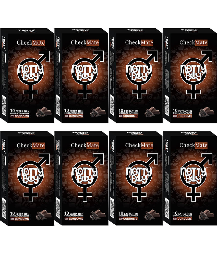 NottyBoy Chocolate Flavoured Extra Thin Smooth Condoms For Men- 80 Units