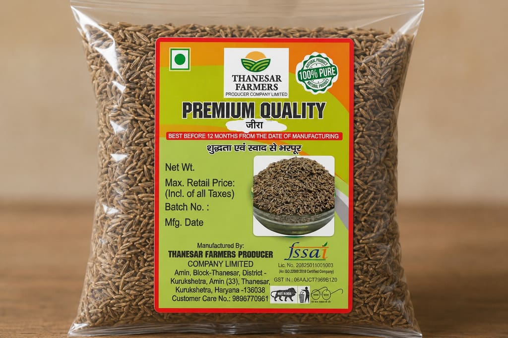 Thanesar Farmers Premium Quality Jeera Cumin Seeds 100 gram *5 packet Pack