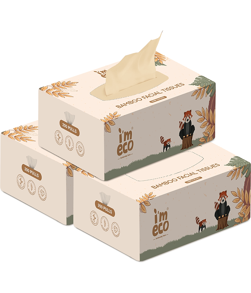IMECO Facial Tissue Dry Wipes ( 600 Pcs ) Pack of 3