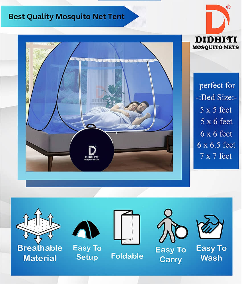 didhiti - Purple Polycotton Foldable Mosquito Net ( Pack of 1 ) view 2