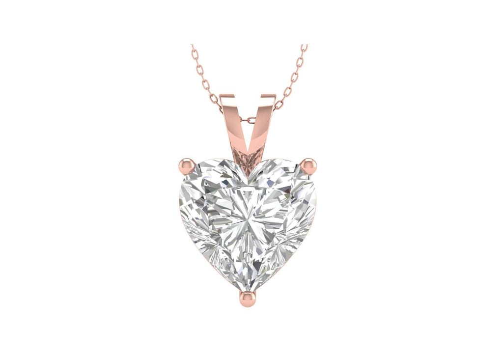 Classic Heart Solitaire Necklace view 2