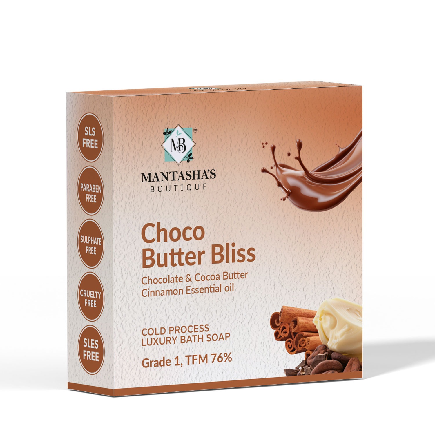 CHOCO BUTTER BLISS CHOCOLATE, COCOA BUTTER & CINNAMON Soap