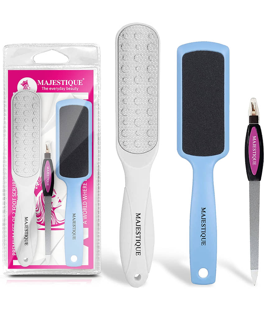 Majestique Double-Sided Foot Scrubber Tools for Wet and Dry Feet For Women and Men - 3 PcsMulticolor