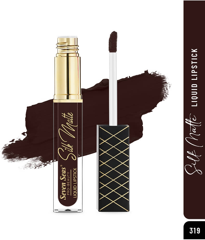 Seven Seas Silk Matte Long Stay High Coverage Glides Smoothly Liquid Lipstick (Crimson,7ML)