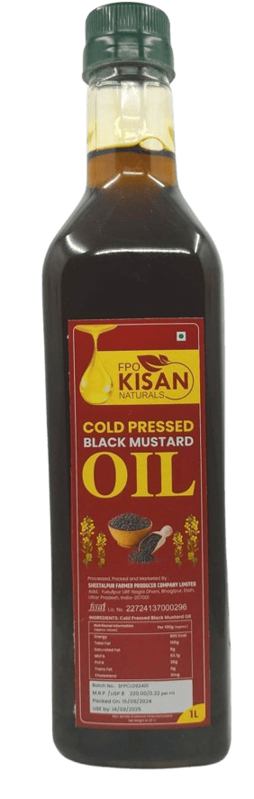 FPO Kisan Naturals Cold Pressed Black Mustard Oil, 1L