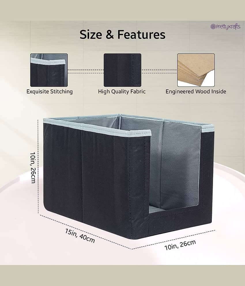 PrettyKrafts Shirt Stacker Closet Organizer - Shirts and Clothing Organizer - Exile - GreyBlack view 2