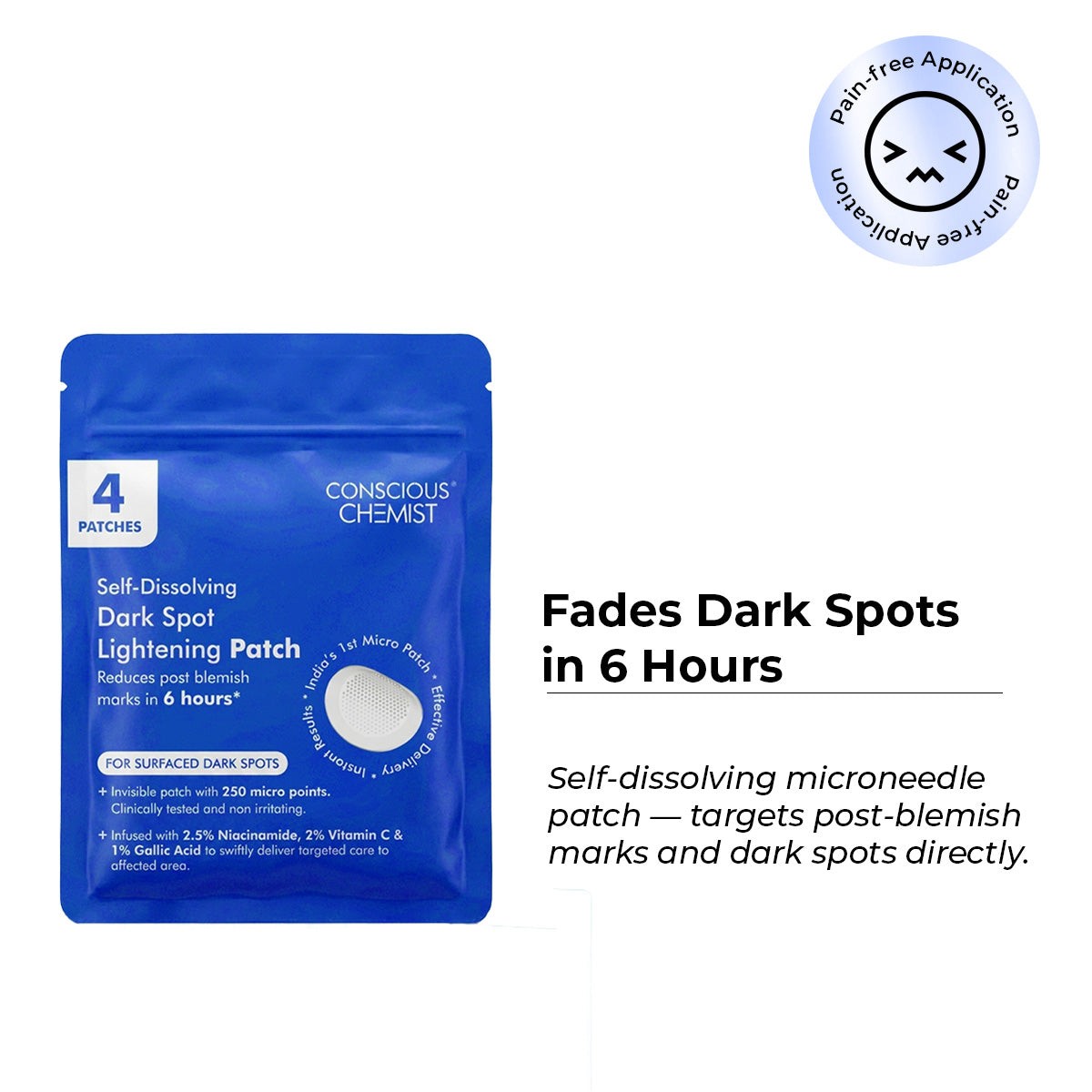 Conscious Chemist Dark Spot Lightening Microneedle Patches to Fade Dark Spots & Even Tone