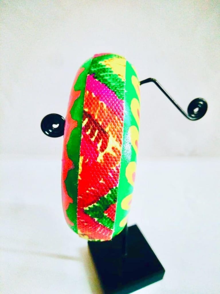 A Quirky Affair - Vibrant Green Phulkari Bangle view 2