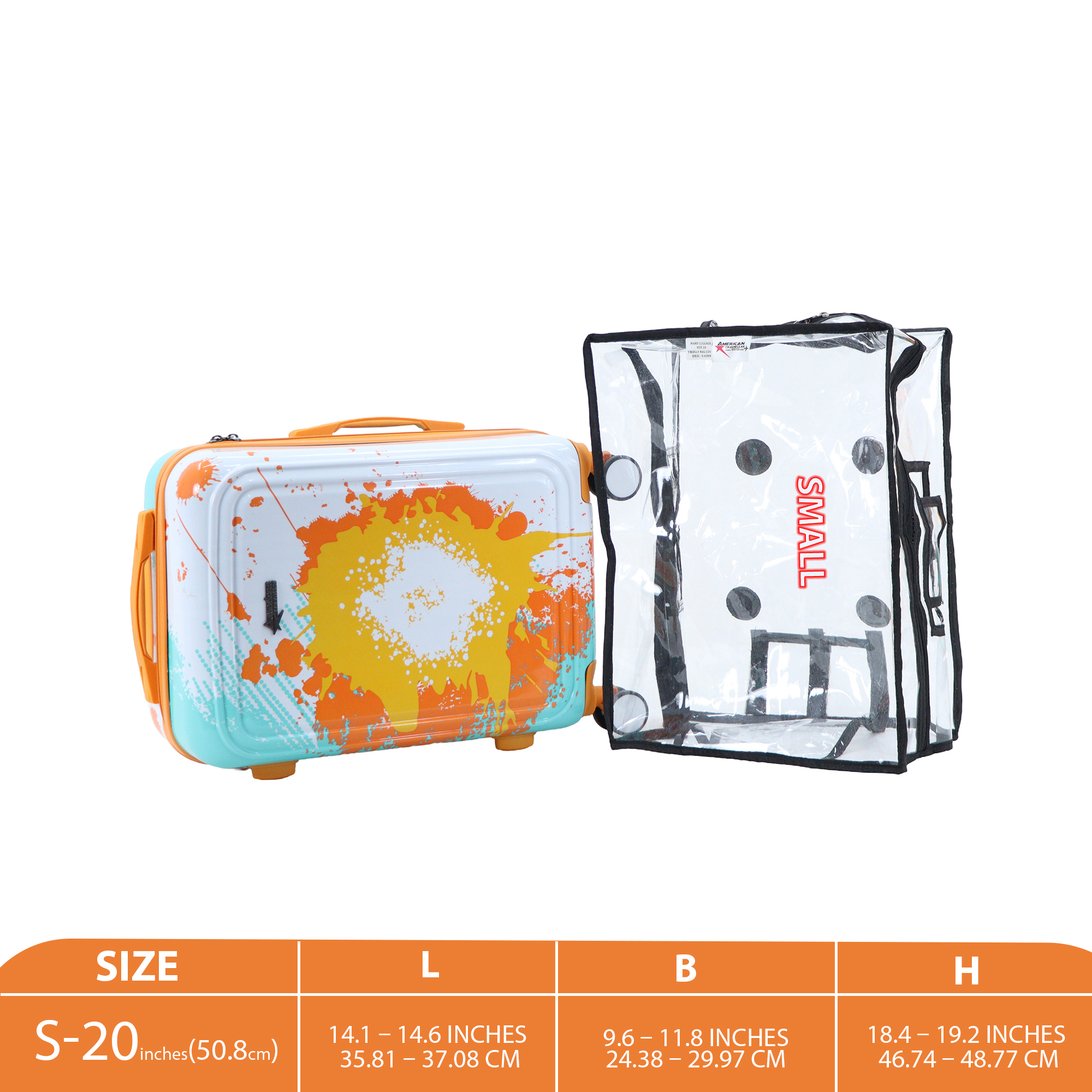 AMERICAN TRAVELLER Trolley Bag Cover | Transparent PVC Travel Protector | Small 20 inch | Waterproof Luggage | Dustproof, Scratch-Resistant Suitcase Cover