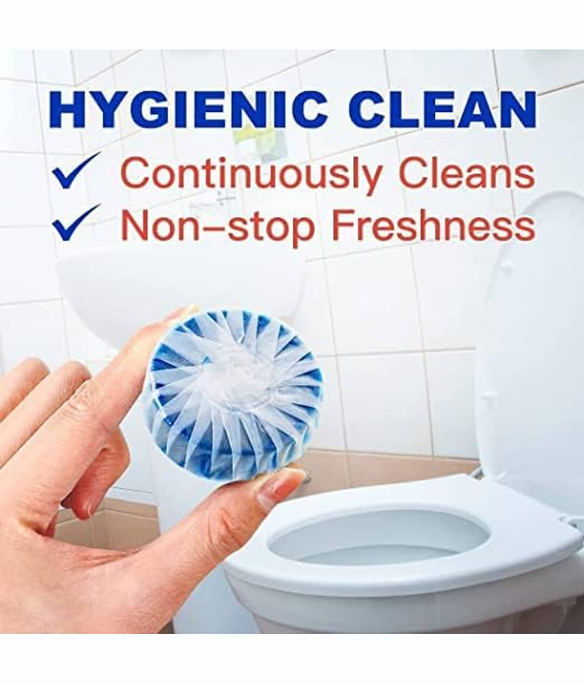 Radhe Creation (Pack 1 - 10pc) Automatic Toilet Bowl Cleaner Tablets Bathroom Toilet Tank Cleaner Blue Clean Bubbles,Strong Detergent Ability,Long lasting 300 brushes,Mild Fresh Pine Scent(10 Pack)05:45 PM