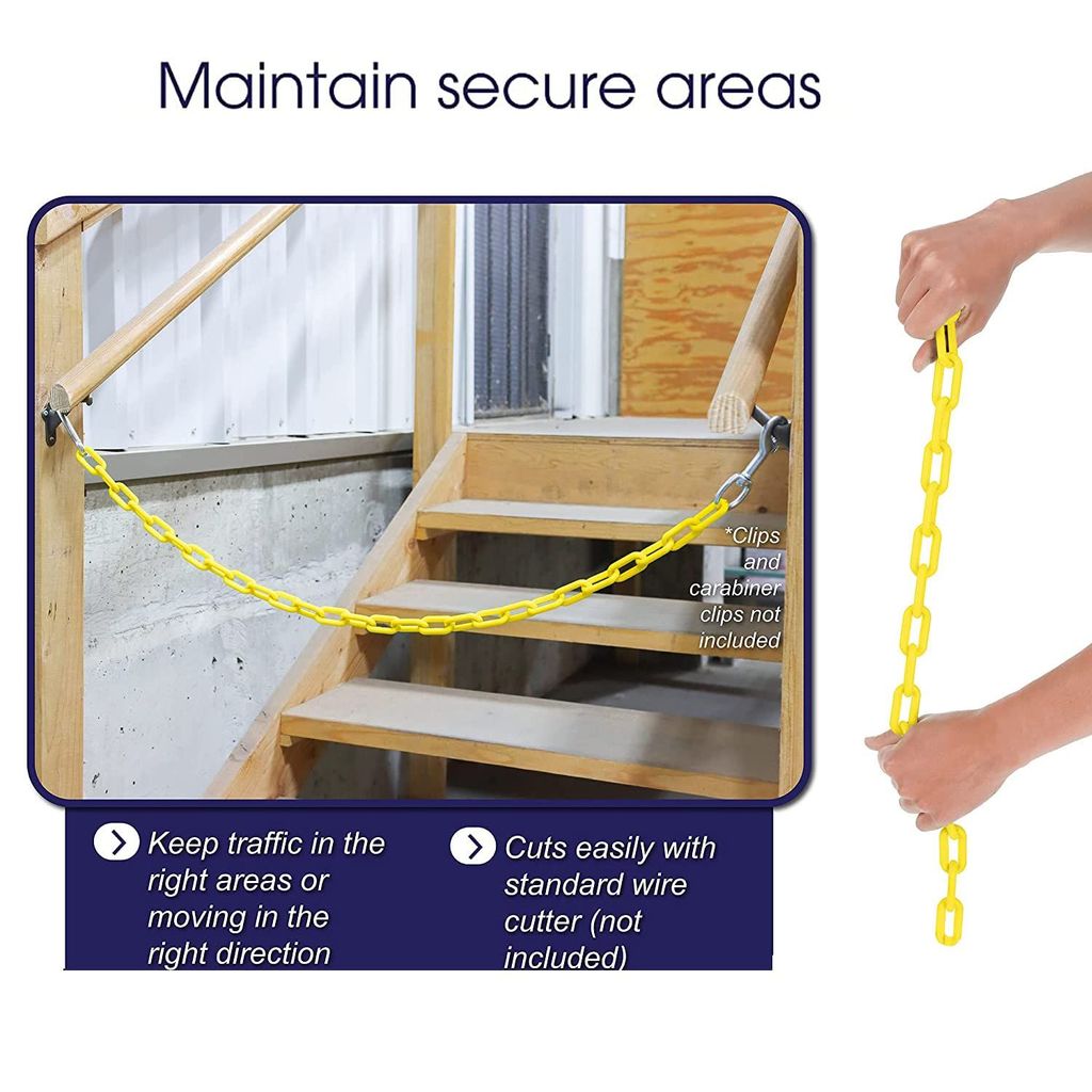 REZNOR Heavy Duty Thermoplastic Coated Metal Link Chain for Hammock Swing Indoor Outdoor 200kg Capacity (1.5 & 2) Meter view 2