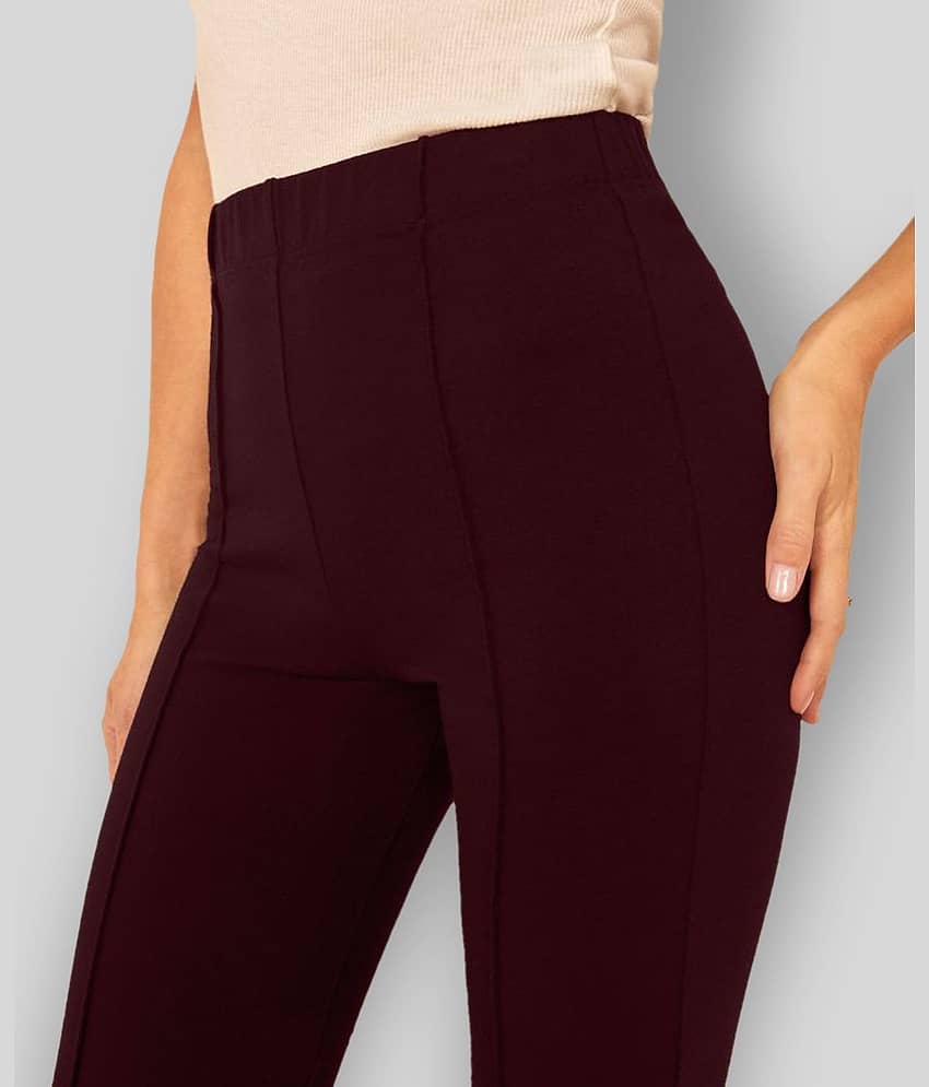 Addyvero - Maroon Polyester Flared Fit Women's Casual Pants ( Pack of 1 ) view 2