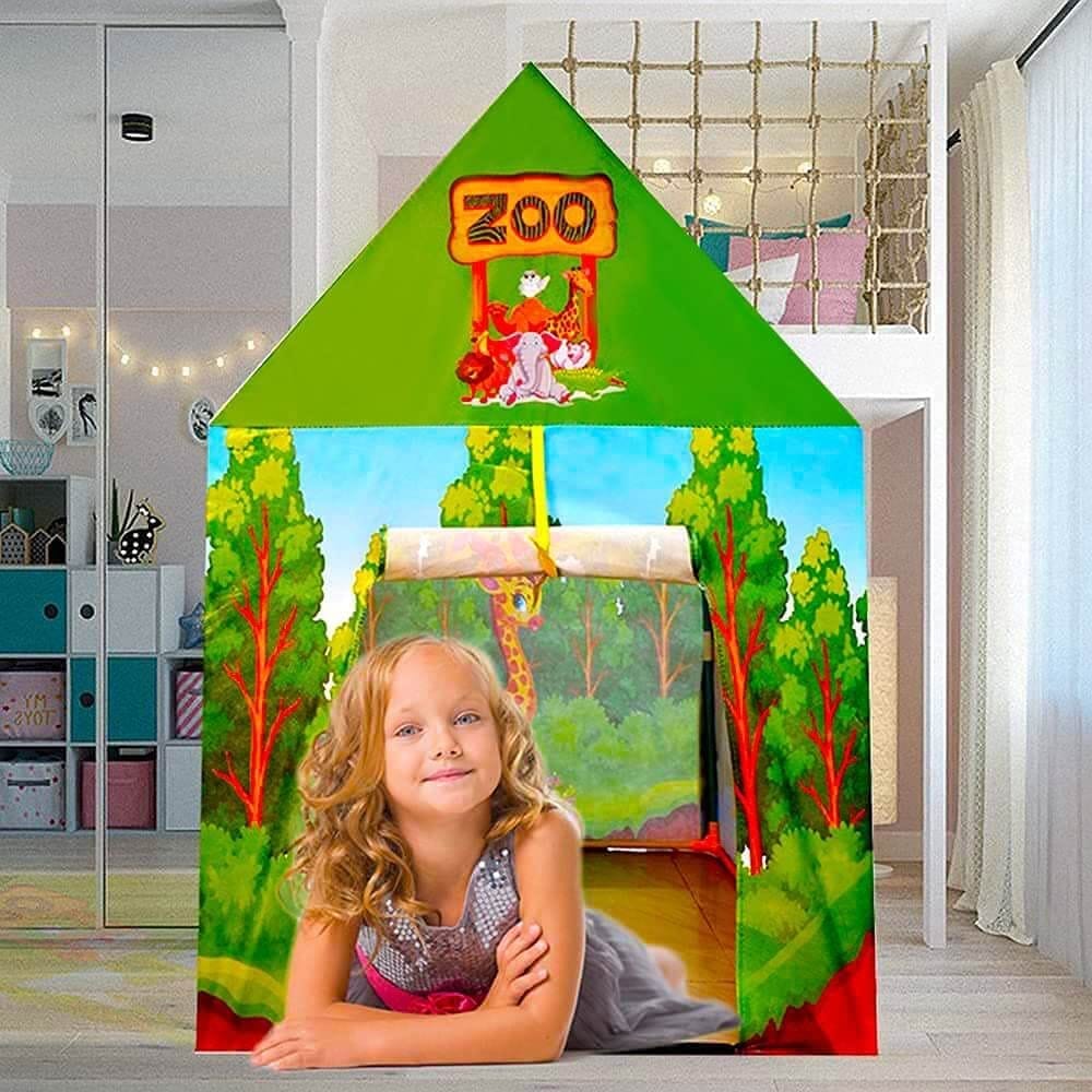 Planet of Toys theme tent house for Kids Playhouse for Kids Foldable Big Size Play theme tent house for Girls Boys Kids 5+ Years to 10+ Years Kids (Indoor Tent/Outdoor theme tent house) (Green) view 2