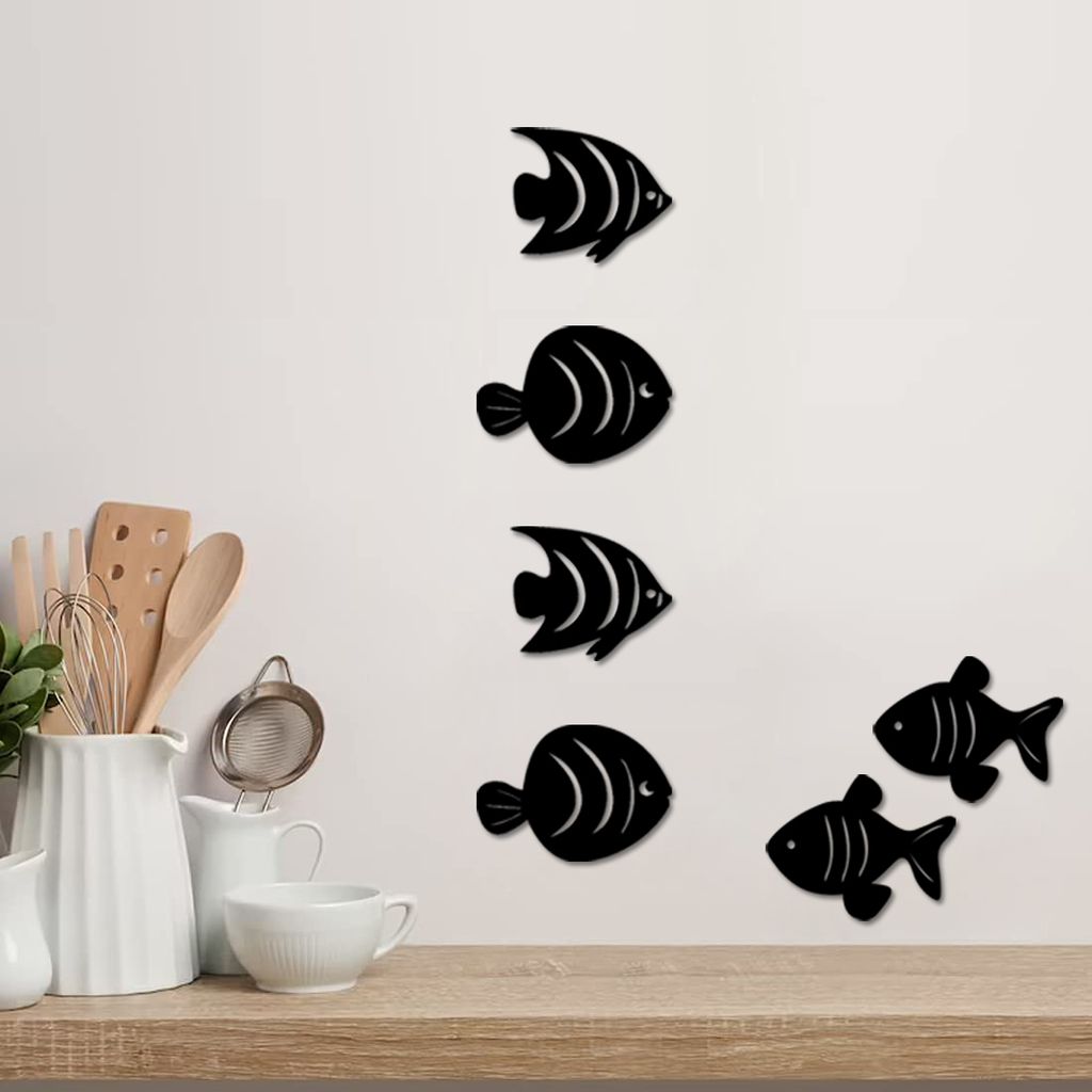 SHRADDHA SABURI ARTWORK Farmhouse Smile Fish and Fishes Kitchen Wall Stickers view 2