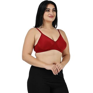 Lovingcare Women's Cotton Non-Padded Non-Wired Full Cup Bra(Maroon) view 2