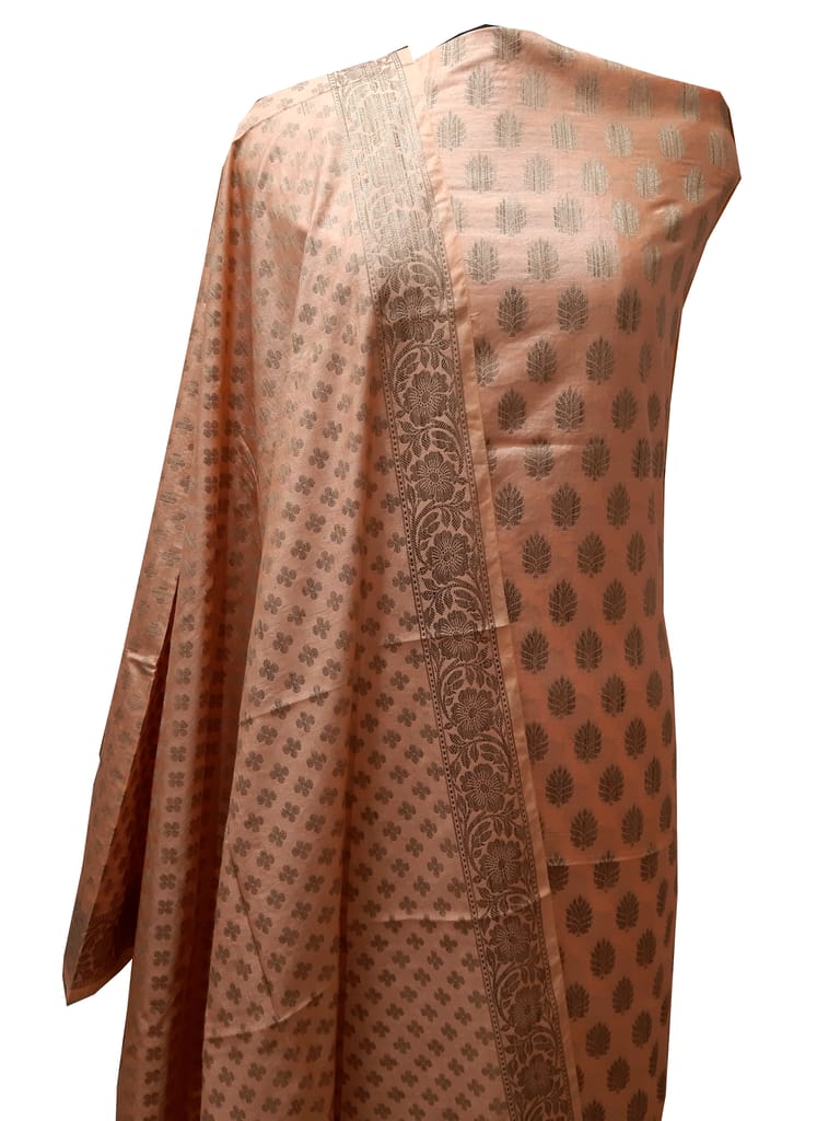Naveera Women's Banarasi Cotton Unstitched Salwar Suit Dress Material With Cotton Dupatta view 2